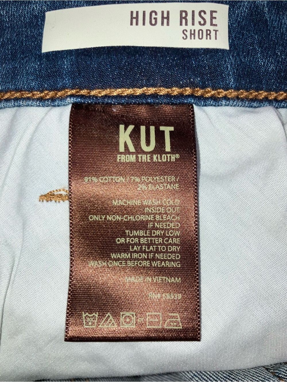 Kut from the Kloth Stitch Fix Womens High Rise Distressed Denim Shorts Blue 16W - Picture 9 of 9